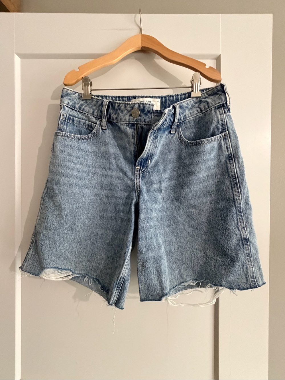 Hollister Light Blue Low-Rise Baggy Jean Shorts